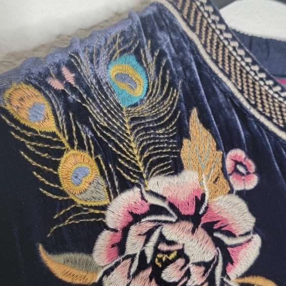 Johnny Was Blue Embroidered Dress - Picture 11 of 12